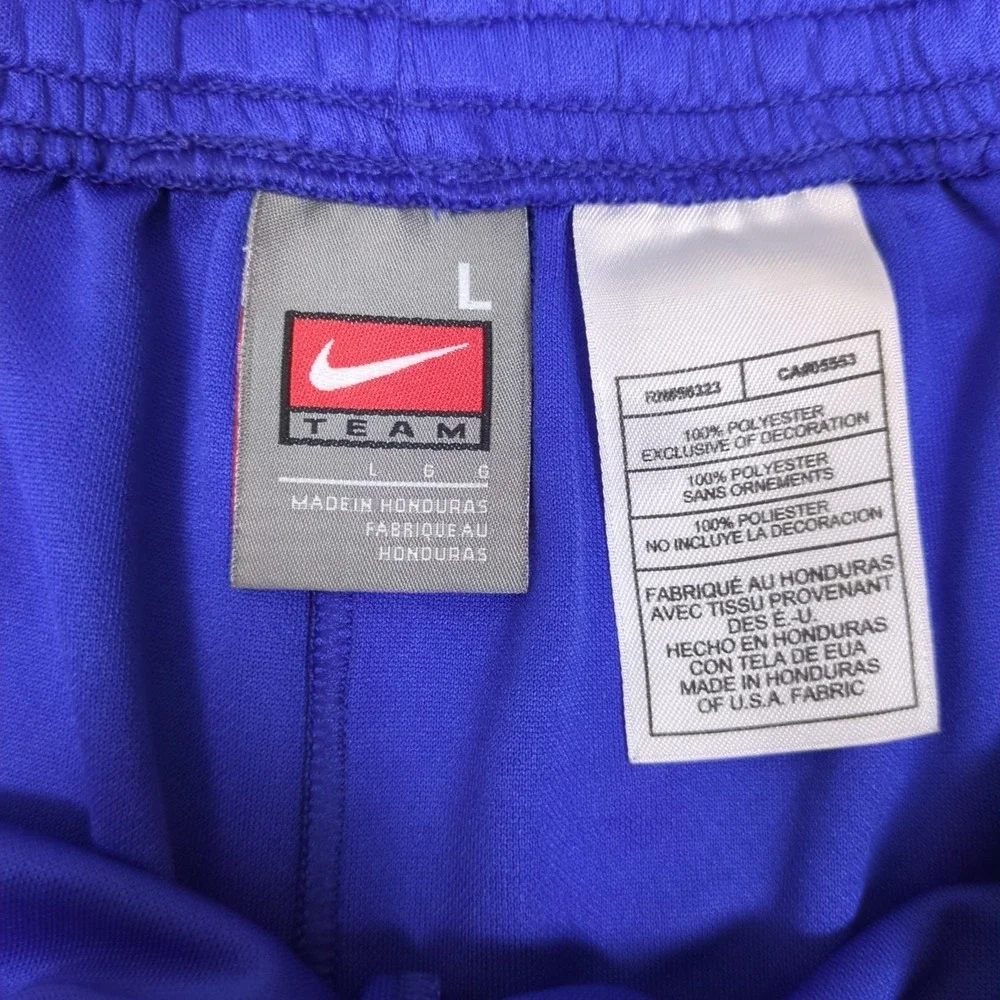 Nike Team Running Shorts Mens Large Blue White Swoosh Logo Y2K